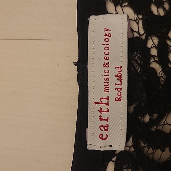 EUC Earth music&ecology Black Crocheted Detail Boxy Cut Blouse - Picture 4 of 14